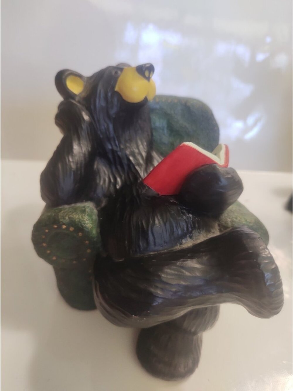 Big Sky Carvers "Bob the Bear Reading" figurine by Montana Artist Jim Fleming